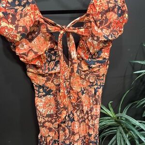 ANTHROPOLOGIE Floral Print V-Neck Babydoll Dress Size 6 NWOT